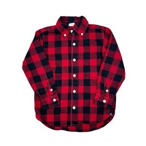 GAP Buffalo Check Flannel Button Down Shirt 5 Red Black